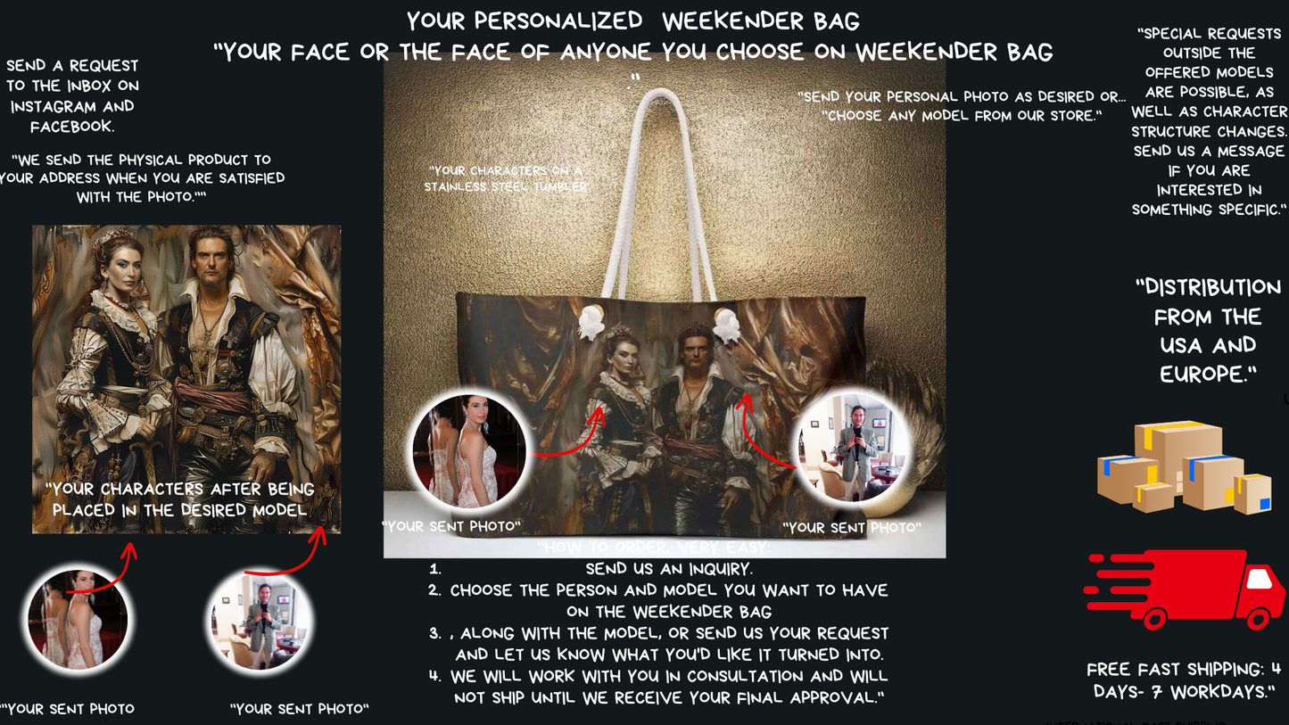 Your personalized  Weekender Bag "Your face or the face of anyone you choose on Weekender Bag ."