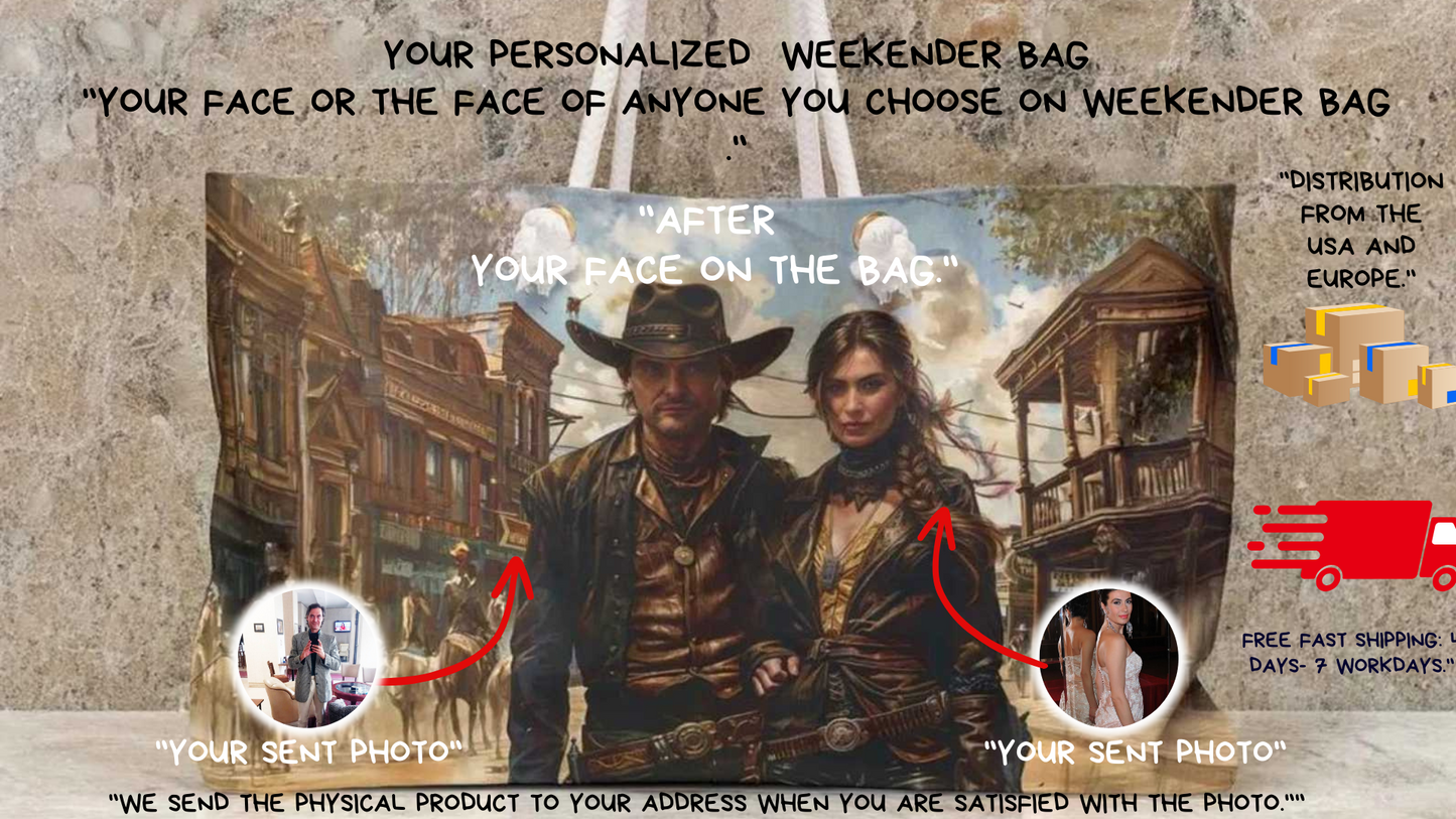 Your personalized  Weekender Bag "Your face or the face of anyone you choose on Weekender Bag ."