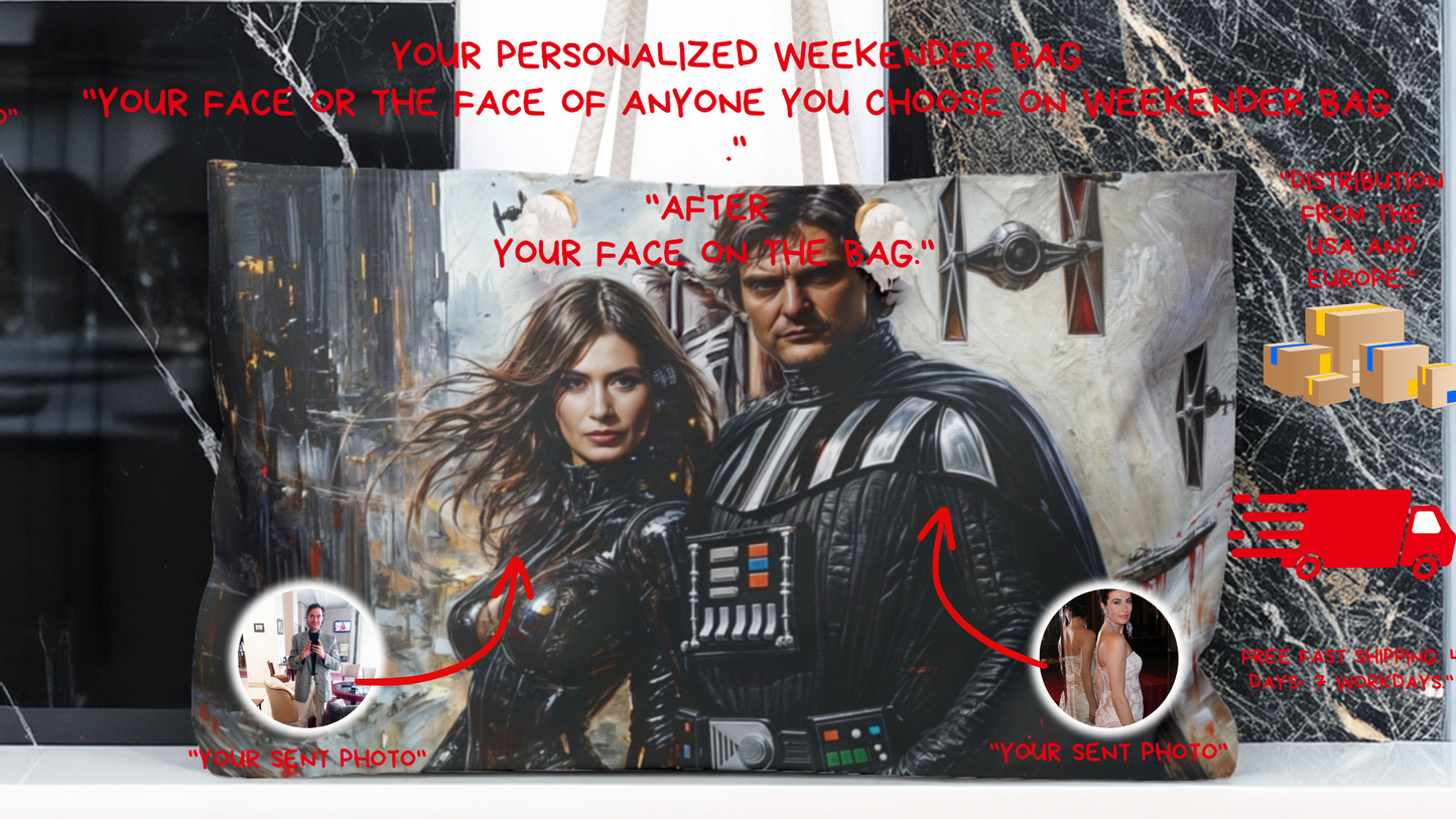 Your personalized  Weekender Bag "Your face or the face of anyone you choose on Weekender Bag ."