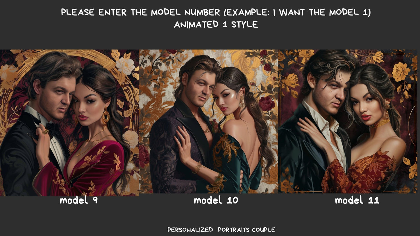 personalized  couple ,animated, portrait from photo,wall art,gift,gift for her,personalized prints,