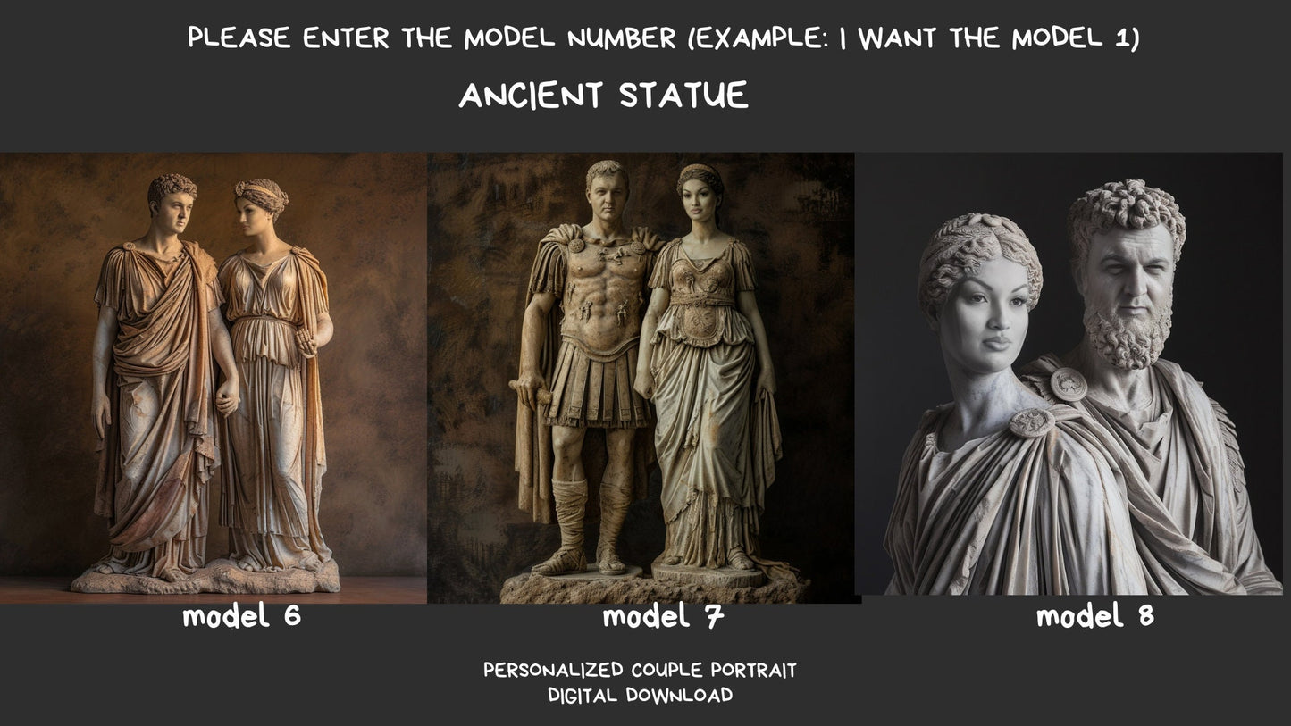 personalized couple portrait ,ancient statue style,wall art,gift,gift for her,personalized prints,gift for him, ,personal portrait,custom