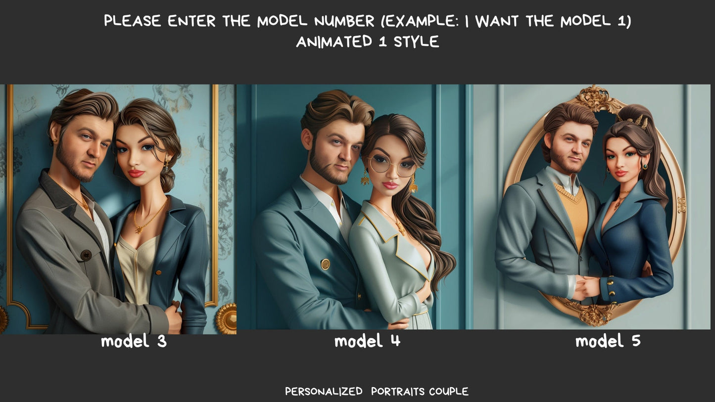 personalized  couple ,animated, portrait from photo,wall art,gift,gift for her,personalized prints,