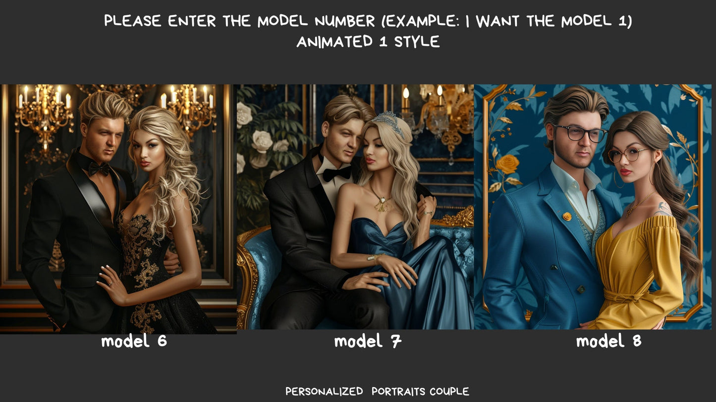 personalized  couple ,animated, portrait from photo,wall art,gift,gift for her,personalized prints,