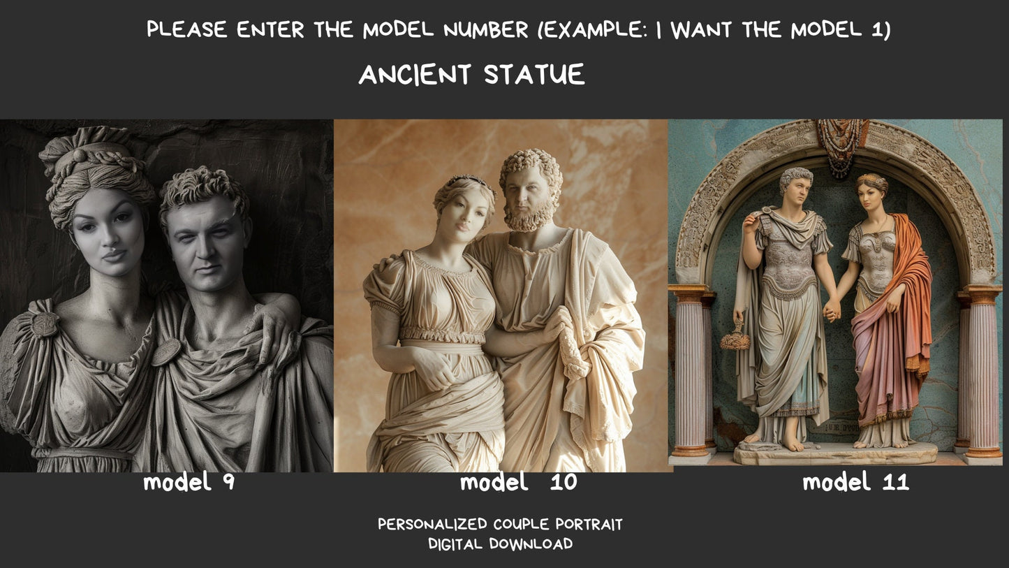personalized couple portrait ,ancient statue style,wall art,gift,gift for her,personalized prints,gift for him, ,personal portrait,custom