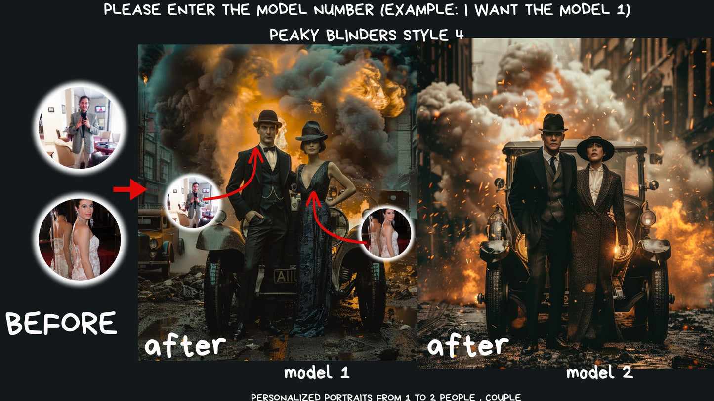 personalized couple portrait ,peaky blinders style,wall art,gift,gift for her,personalized prints,gift for him, ,personal portrait,custom