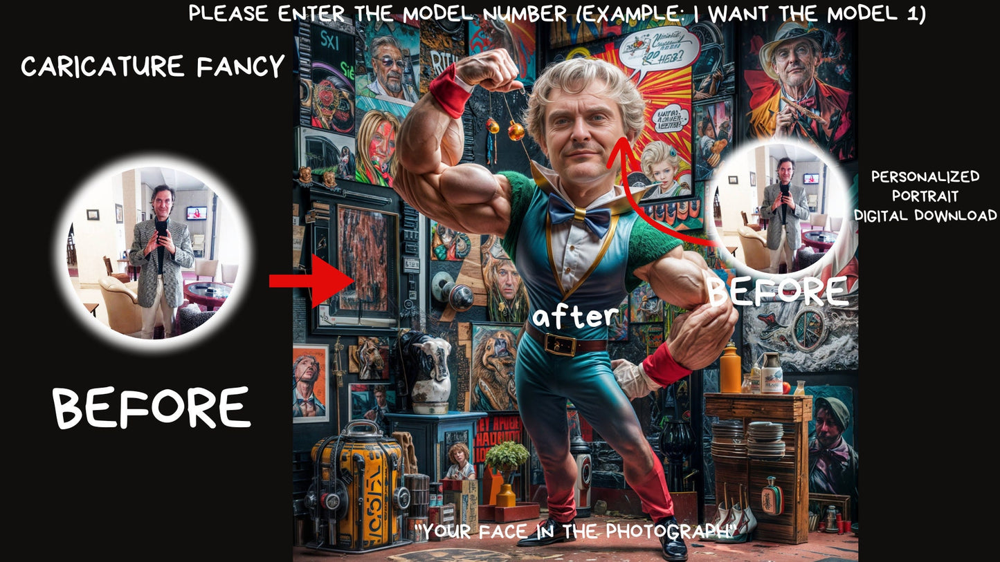 personalized fancy man caricature  ,fancy style,wall art,gift,gift for her,personalized prints,gift for him, ,personal portrait,custom art