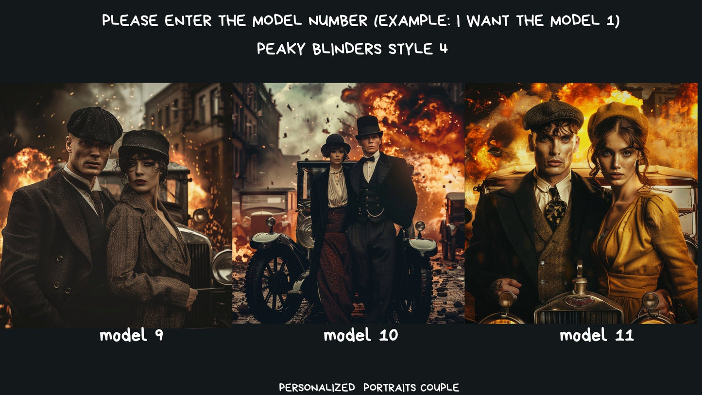 personalized couple portrait ,peaky blinders style,wall art,gift,gift for her,personalized prints,gift for him, ,personal portrait,custom