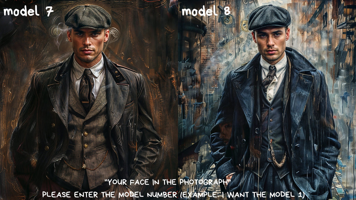 personalized man portrait (peaky blinders style),wall art,gift,gift for her,personalized prints,gift for him, ,personal portrait,