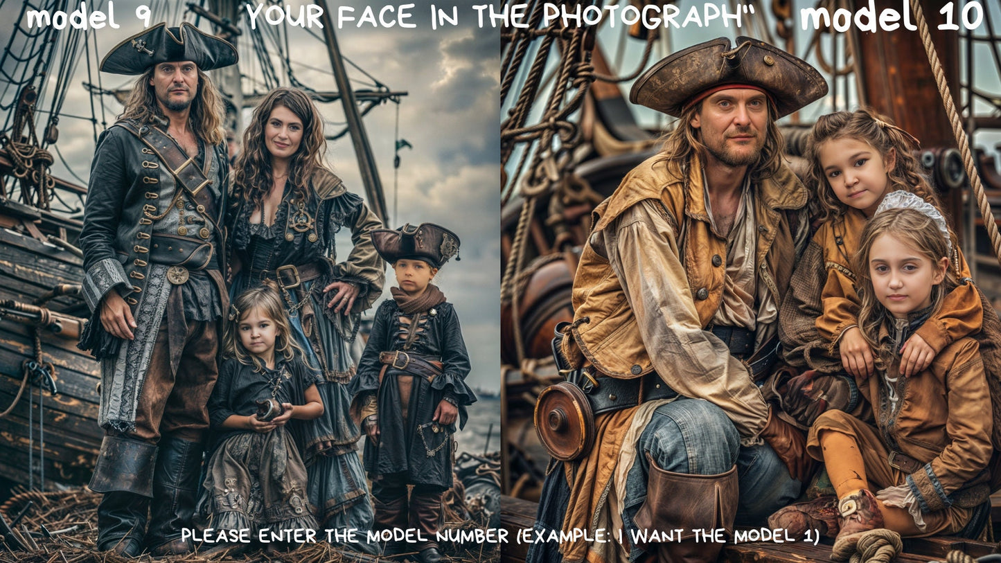 Personalized portraits Pirates Caribbean Family, group,The perfect gift for you, your family, your friends, loved ones ,family portrait,