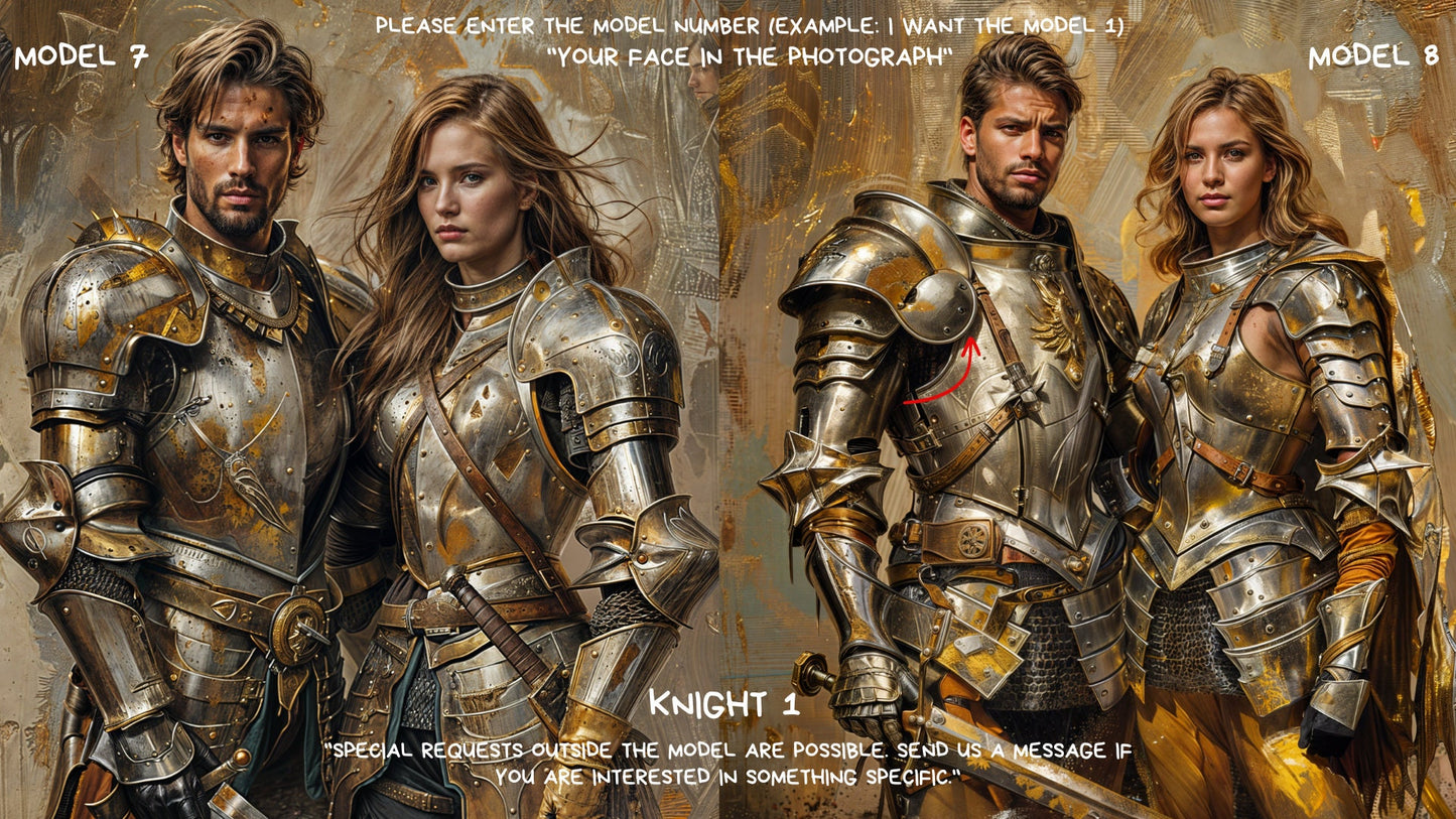 Personalized Knight Portrait ,Couple  Knight Style from Picture, Custom Viking Portrait, ,wall art, personalized prints,