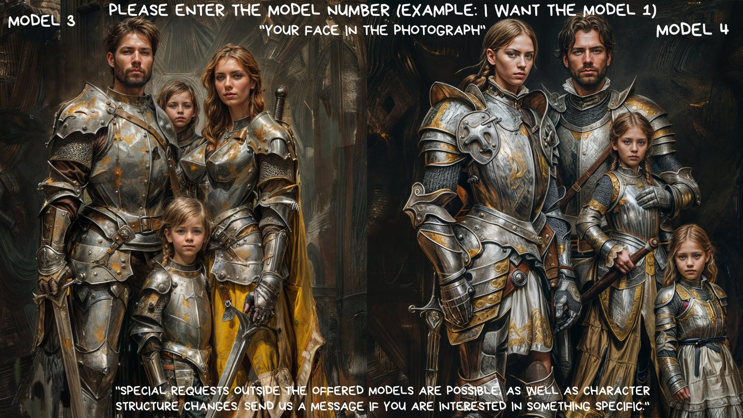 Personalized Knight Family Portrait ,Knights Friends Style from Picture, Custom Knights Friends Portrait, ,wall art, personalized prints,