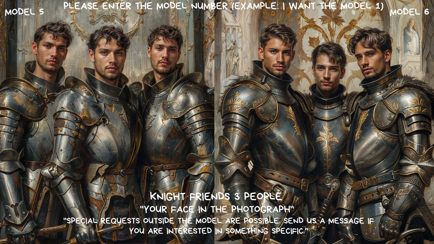 Personalized Knight Portrait ,Knights Friends Style from Picture, Custom Knights Friends Portrait, ,wall art, personalized prints,