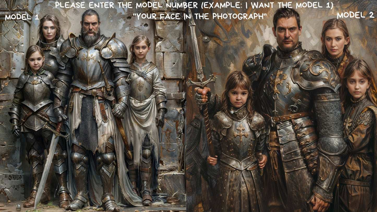 Personalized Knight Family Portrait ,Knights Friends Style from Picture, Custom Knights Friends Portrait, ,wall art, personalized prints,