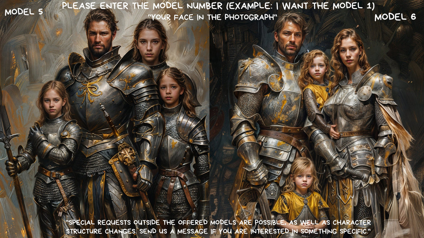 Personalized Knight Family Portrait ,Knights Friends Style from Picture, Custom Knights Friends Portrait, ,wall art, personalized prints,