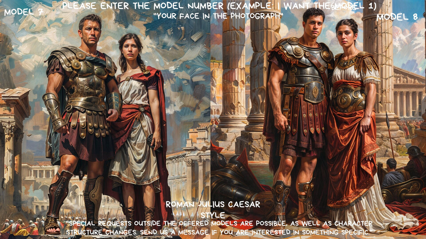 custom couple portrait roman julius caesar style from photo ,,wall art,gift,best gift,personalized prints,gift for couple ,custom portrait,